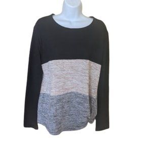 ---  Black Beige Blue Long Sleeve Cotton Blend Shirt Size XL